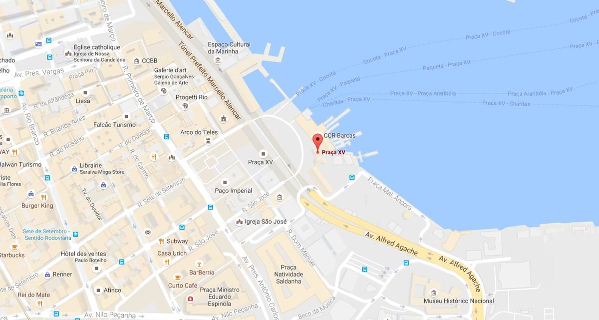 Mapa da Praça Quinze
