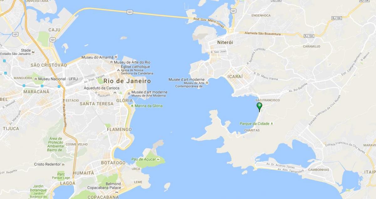 Mapa da praia de Charitas