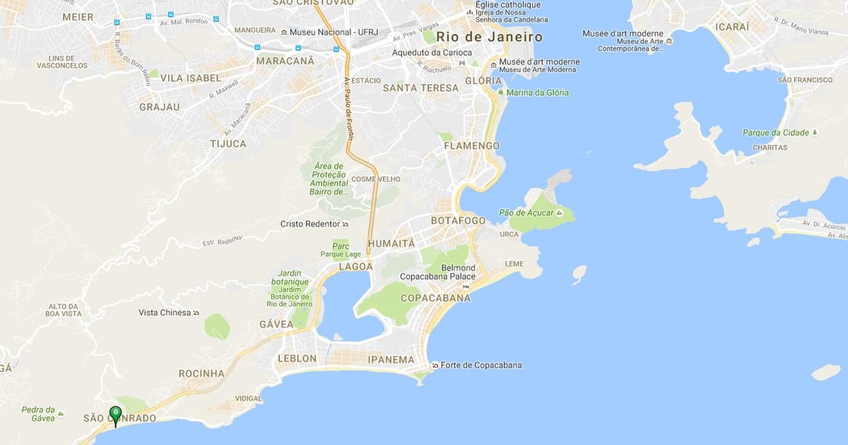 Mapa da praia de São Conrado