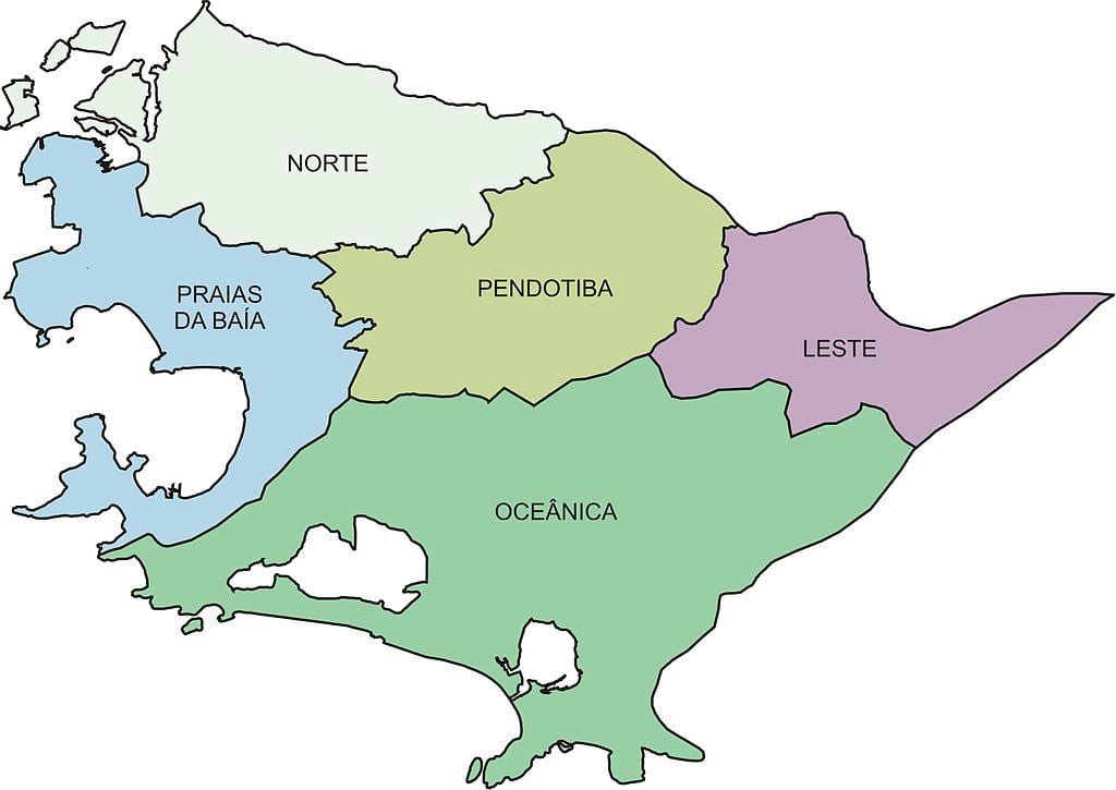 Mapa das Regiões de Niterói