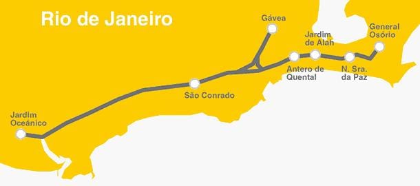 Mapa do Rio de Janeiro metrô - Linha 4