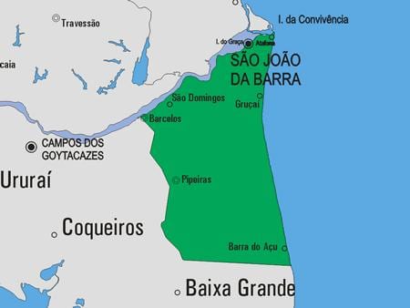 Mapa de São João da Barra, município