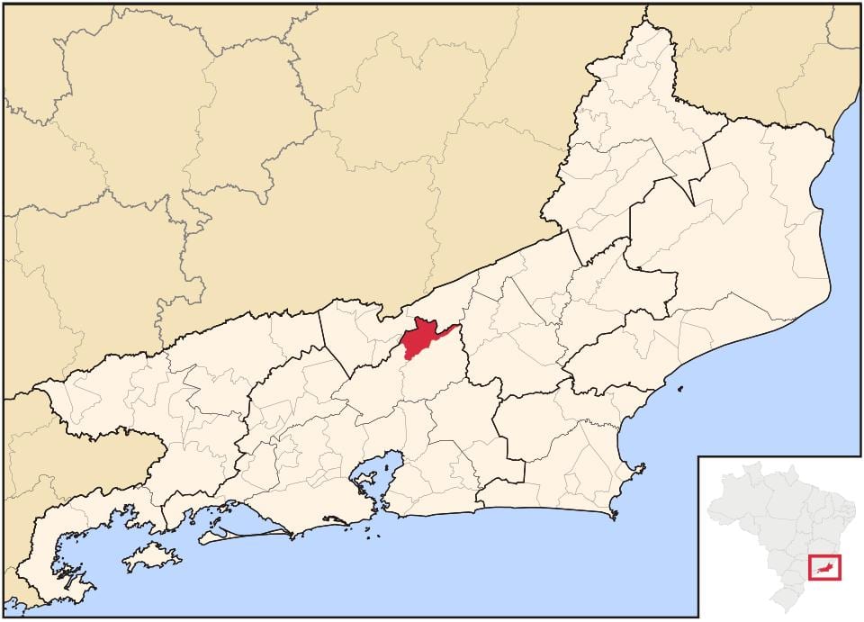 Mapa de São José do Vale do Rio Preto