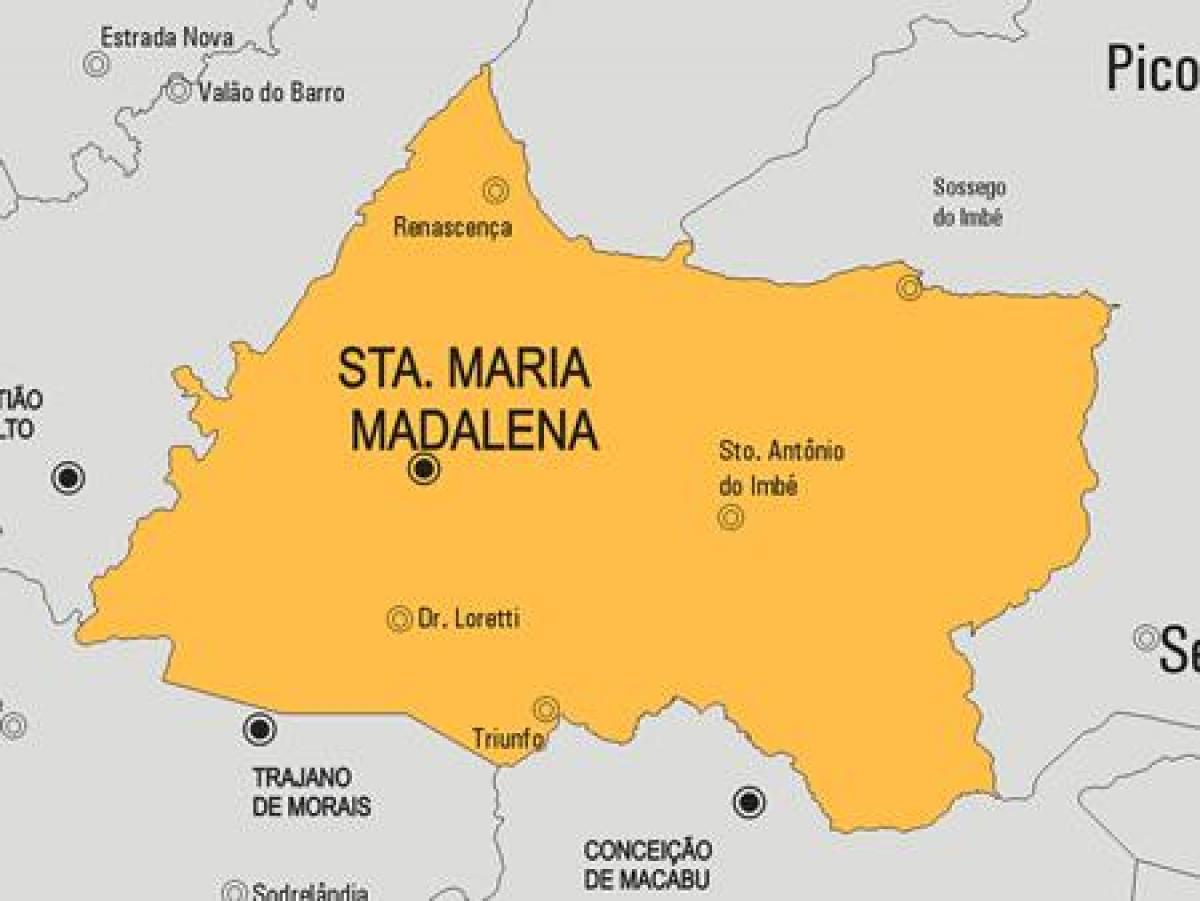 Mapa do município de Santa Maria Madalena