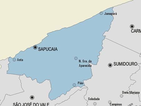 Mapa do município de Sapucaia