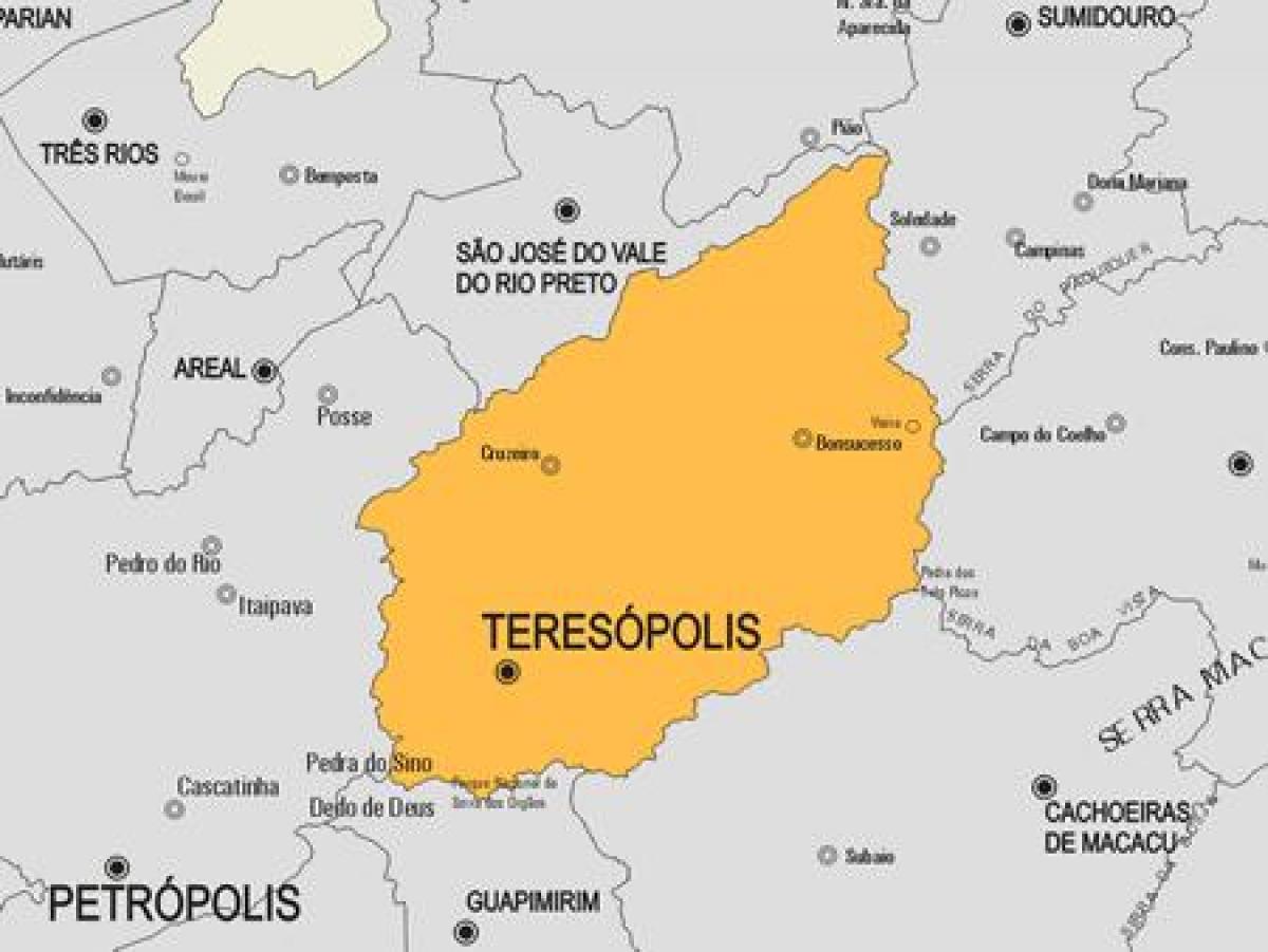 Resultado de imagem para mapa municipio de teresopolis rj