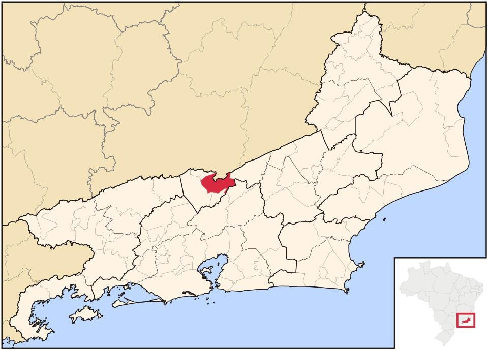 Mapa da cidade de Três Rios