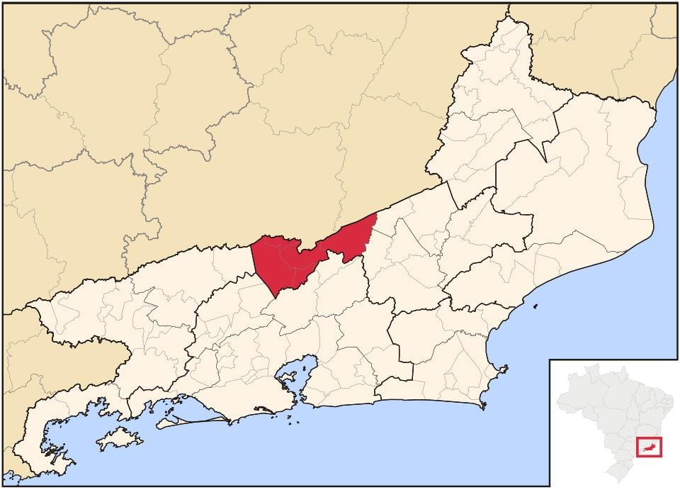 Mapa da cidade de Três Rios