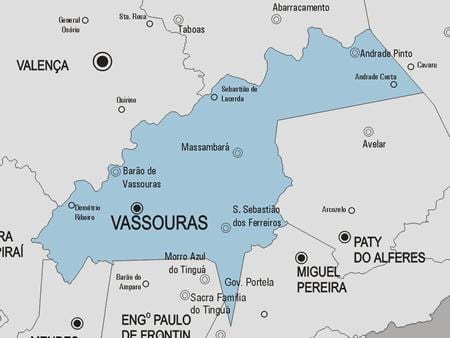 Mapa de Varre-Sai município
