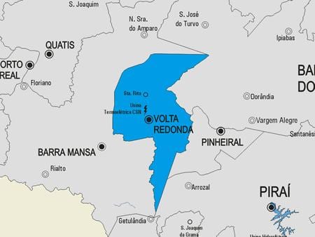 Mapa do município de Vassouras