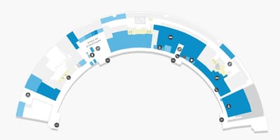 Mapa do aeroporto do Galeão Terminal 1, Nível 2