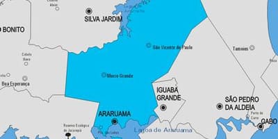 Mapa do município de Araruama
