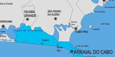 Mapa de Arraial do Cabo, município