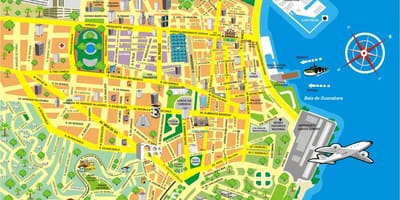 Mapa de atrações do Rio de Janeiro