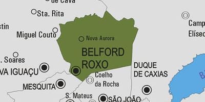 Mapa do município de Belford Roxo