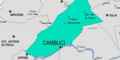 Mapa do município de Cambuci