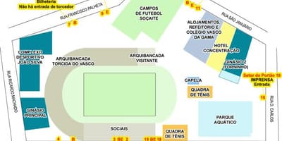 Mapa do estádio de São Januário