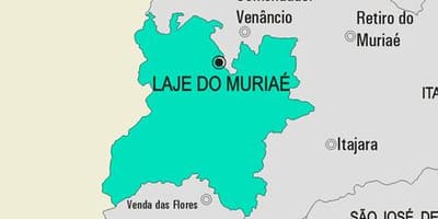 Mapa de Laje do Muriaé município