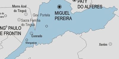 Mapa do município de Miguel Pereira