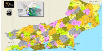 Mapa de municípios no Rio de Janeiro
