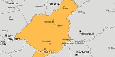 Mapa do município de Petrópolis