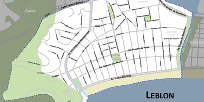 Mapa da praia do Leblon