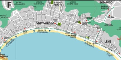 Mapa da praia do Leme