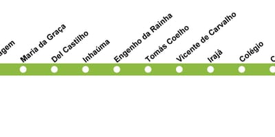 Mapa do Rio de Janeiro metrô - Linha 2 (verde)
