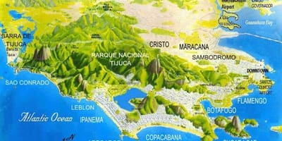 Mapa da praia de São Conrado