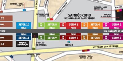 Mapa do Sambódromo