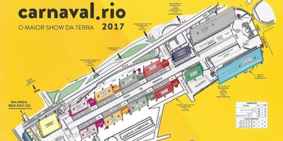 Mapa do Sambódromo, na Marquês de Sapucaí